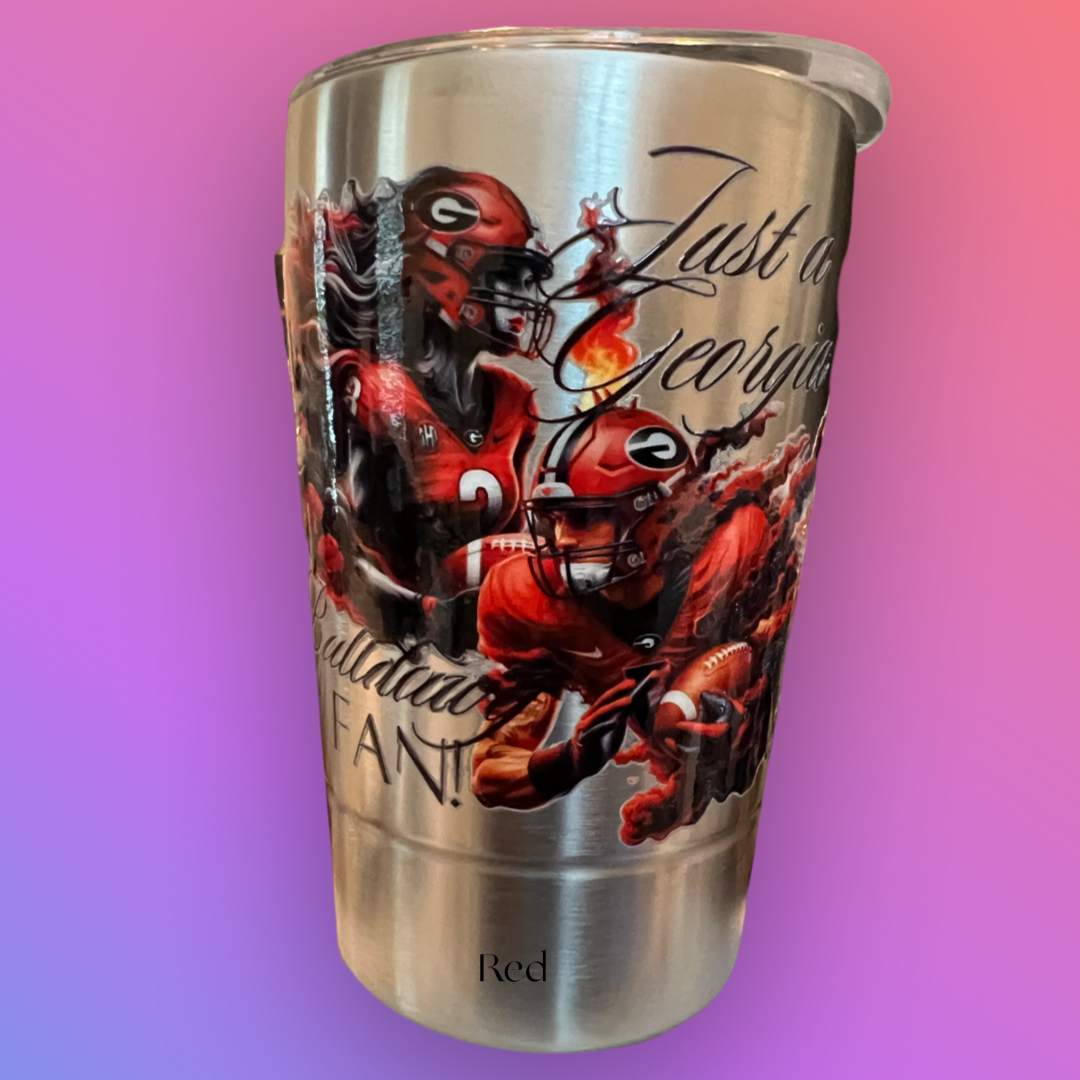 Georgia Bulldog 12oz Tumbler with Straw